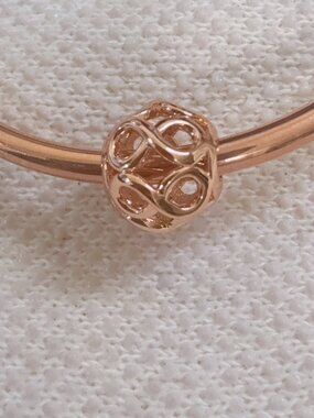 Infinity Rose Gold Plated Charm For Pandora Bracelet